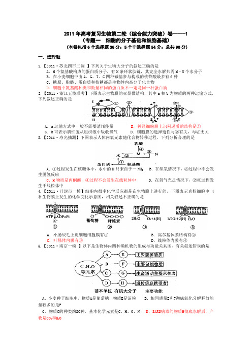 2011届高考生物综合能力专题突破测试题1