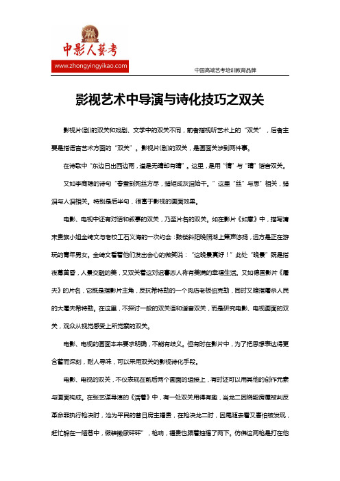 影视艺术中导演与诗化技巧之双关