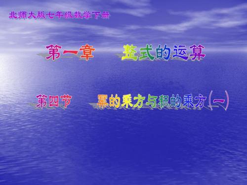 幂的乘方与积的乘方(一)演示文稿
