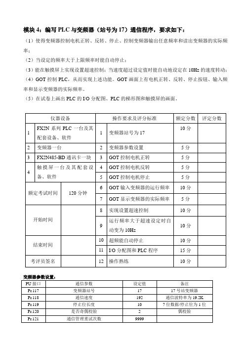 PLC与变频器通信(号站)