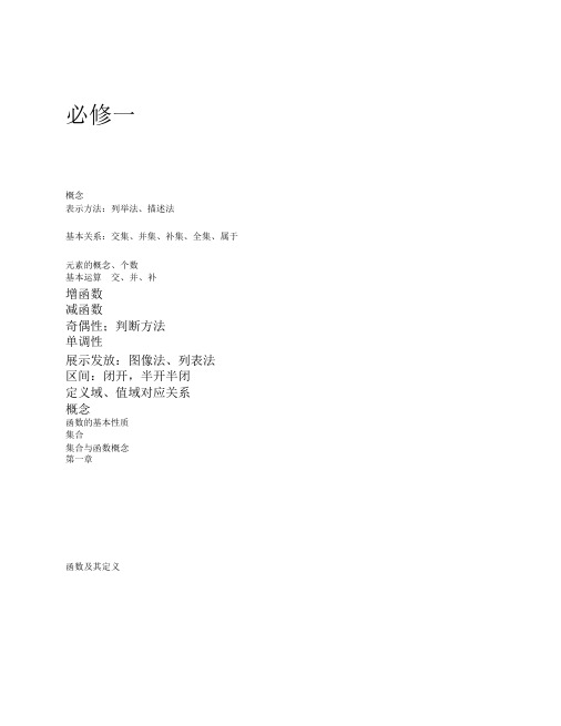 高中数学教材知识体系与框架