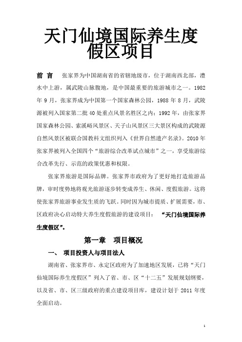 天门仙境项目商业计划书