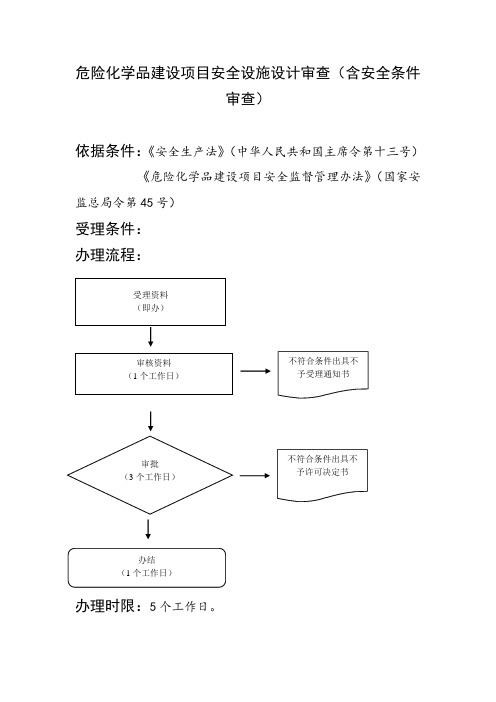 危险化学品建设项目安全设施设计审查(含安全条件审查)
