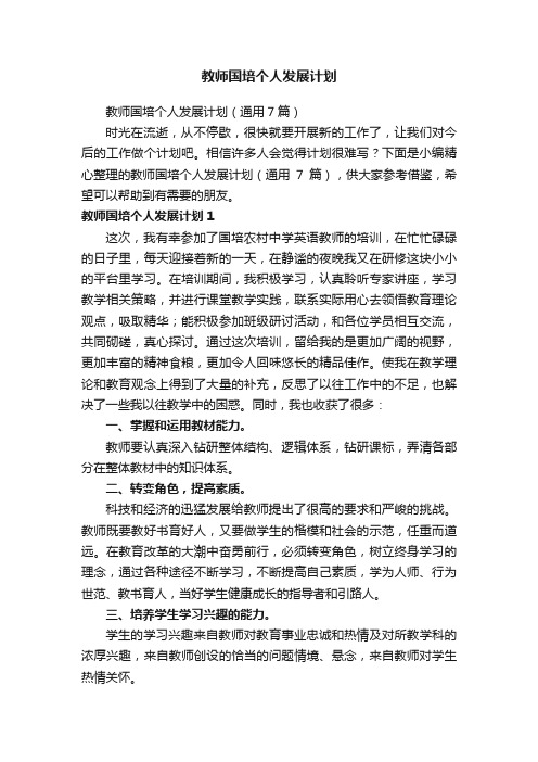教师国培个人发展计划
