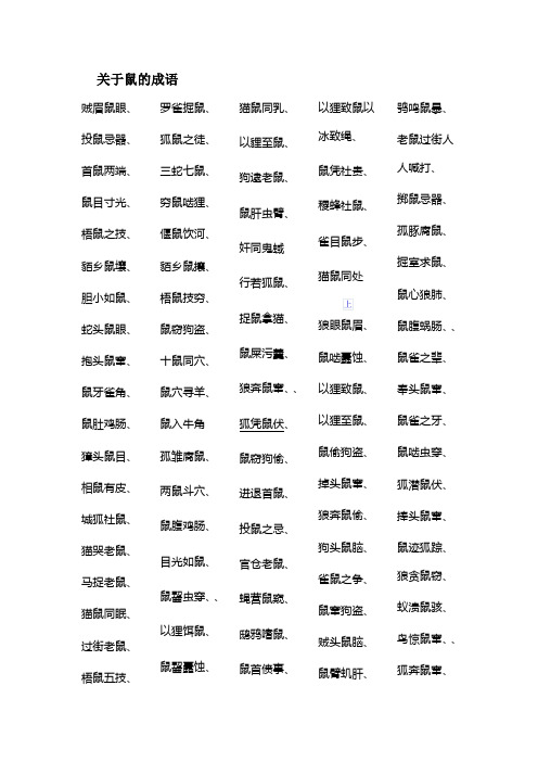 关于鼠的成语