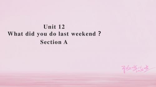 2018年七年级英语下册Unit12WhatdidyoudolastweekendSectionA课件新版人教新目标版