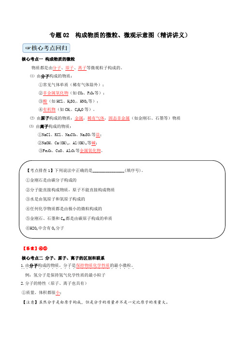 专题02  构成物质的微粒、微观示意图(精讲讲义)(解析版)中考化学复习