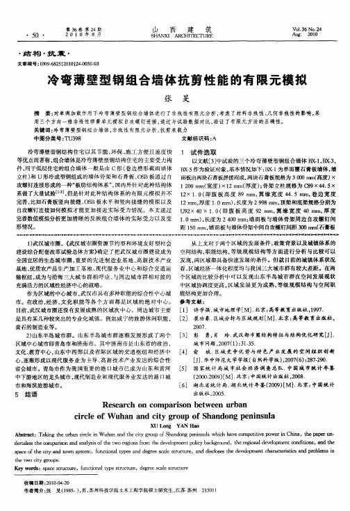 冷弯薄壁型钢组合墙体抗剪性能的有限元模拟
