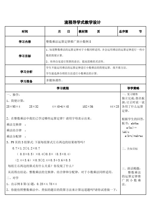 整数乘法运算定律推广到小数例8