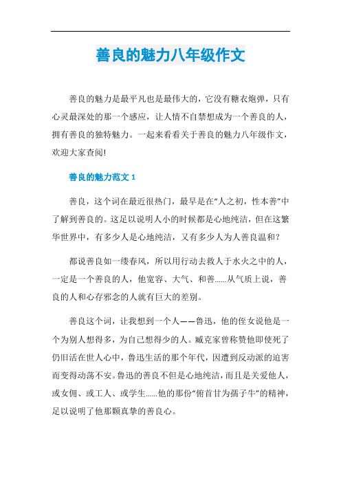 善良的魅力八年级作文