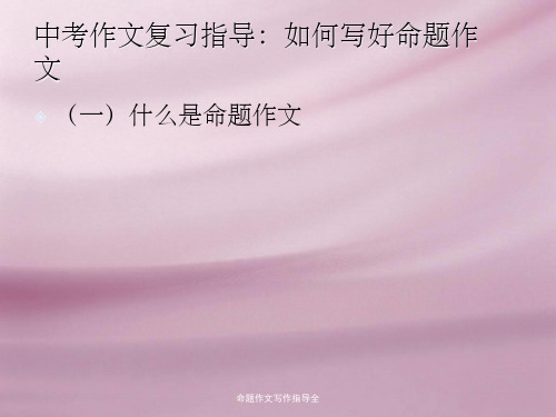 命题作文写作指导全