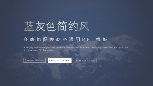 蓝灰色简约商务风多表格图表PPT模板
