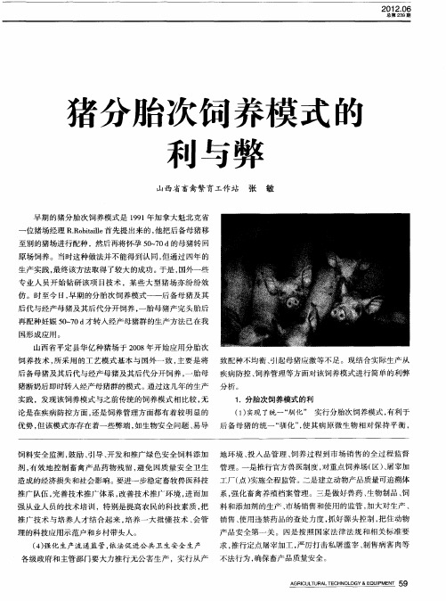 猪分胎次饲养模式的利与弊