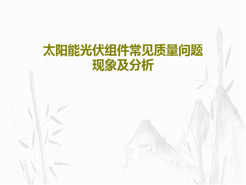 太阳能光伏组件常见质量问题现象及分析共25页文档