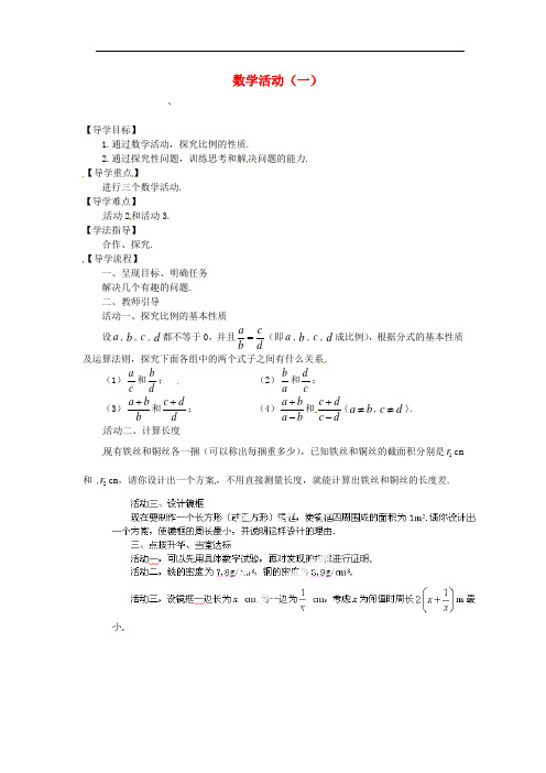 范县白衣阁乡二中八年级数学下册 数学活动(一)导学案(无答案)