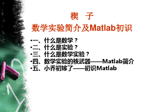 数学实验选修课课件1