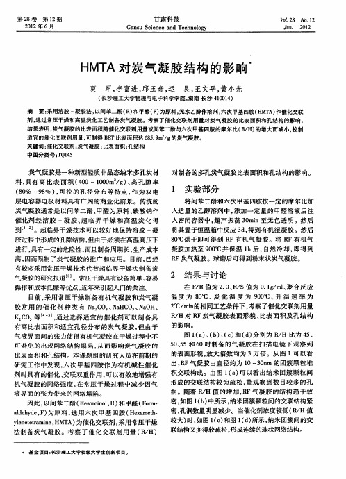 HMTA对炭气凝胶结构的影响