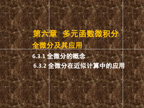 6.3全微分及其应用