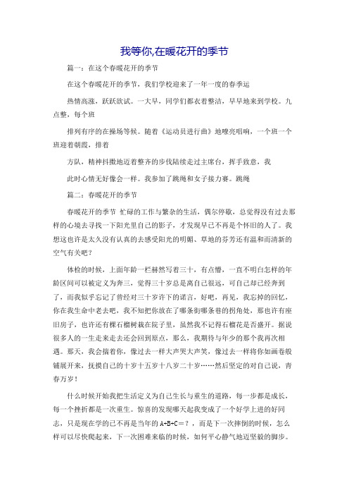我等你,在暖花开的季节