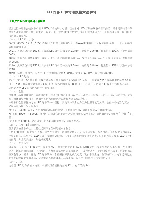 LED灯带6种常用规格术语解释