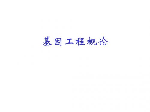 基因工程发展过程及流程