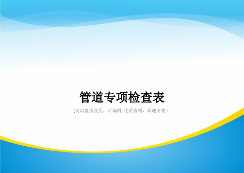 管道专项检查表常用