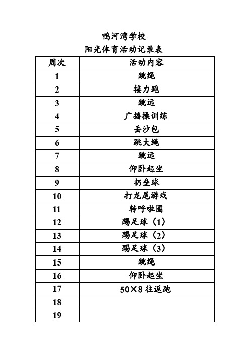 阳光体育活动记录