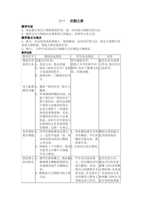 沉船之前