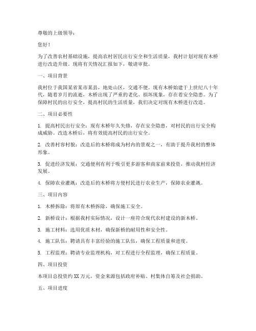 农村木桥改造项目申请书