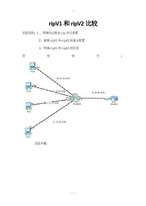 RIPv1与RIPv2协议的对比实验