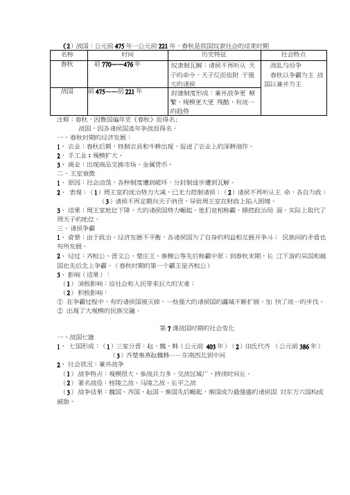 部编版七年级历史上册知识点总结归纳(等4份资料)