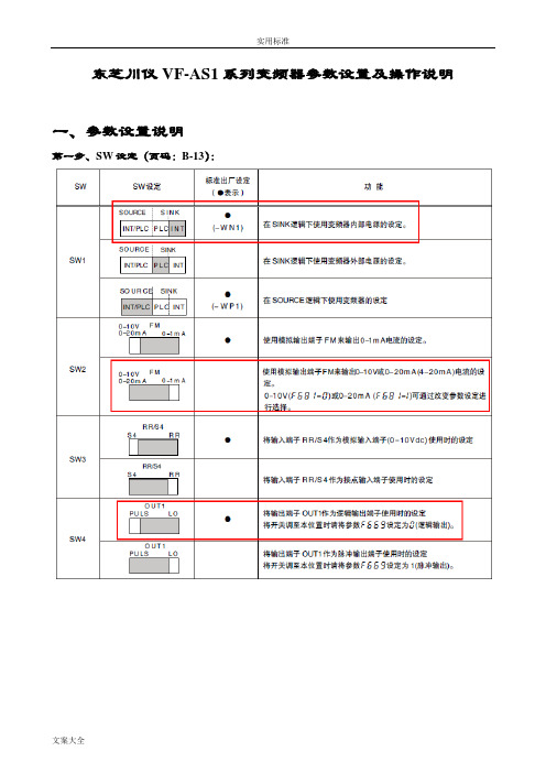11东芝川仪VF-AS1系列变频器全参数设置及操作说明书