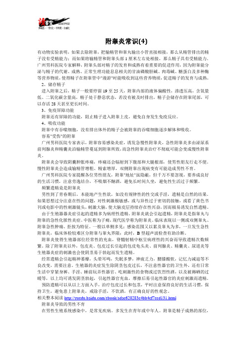 【附睾炎】附睾炎常识(4)
