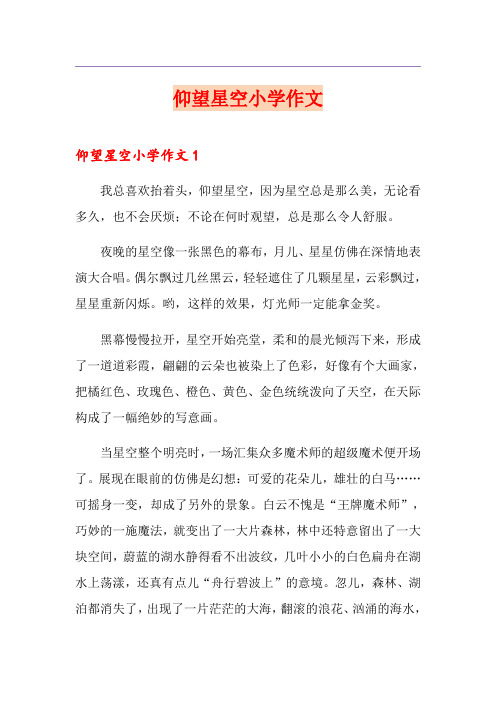 仰望星空小学作文
