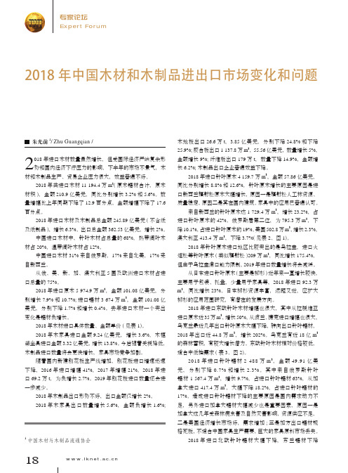 2018年中国木材和木制品进出口市场变化和问题