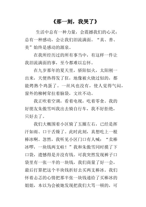 《那一刻,我哭了》