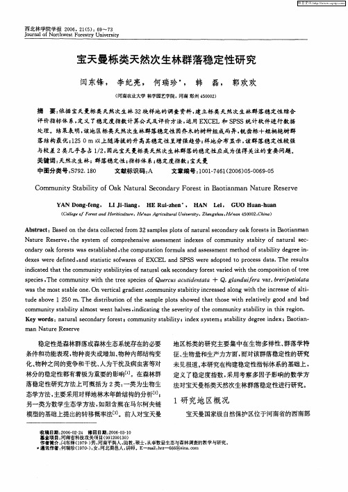 宝天曼栎类天然次生林群落稳定性研究