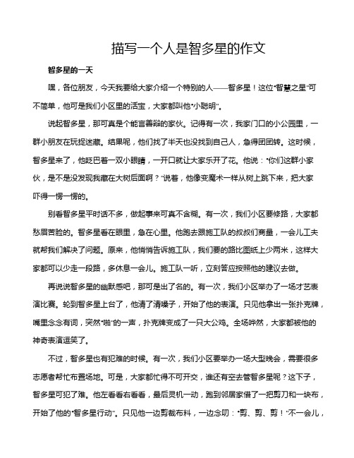 描写一个人是智多星的作文