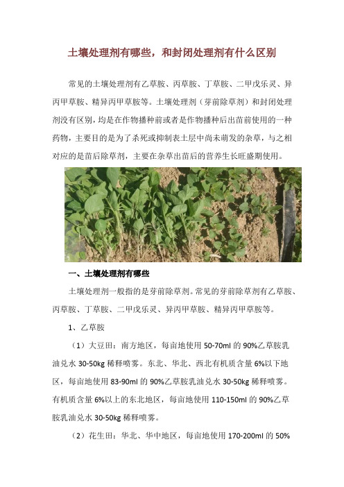 土壤处理剂有哪些,和封闭处理剂有什么区别