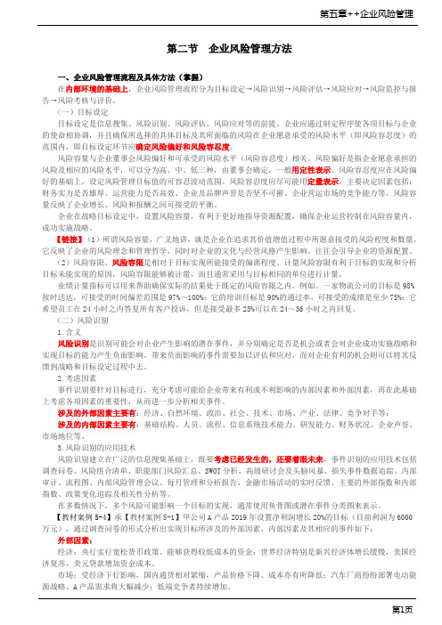 高级会计实务-企业风险管理方法