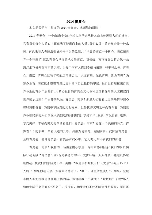 2014青奥会_初中作文