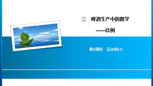 六年级下册数学习题课件-3 第3课时正比例(1) 青岛版(共8张PPT)