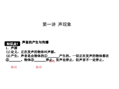 江西中考物理考点复习第一讲声现象课件