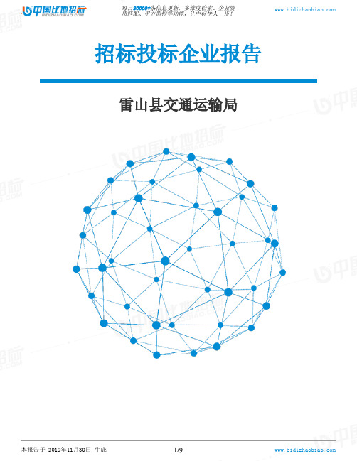雷山县交通运输局-招投标数据分析报告