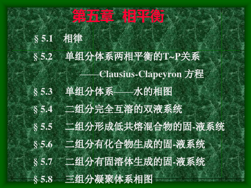 第五节相平衡§5.1相律§5.2单组分体系两