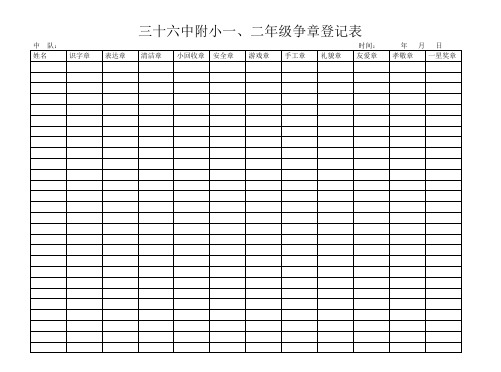 争章登记表