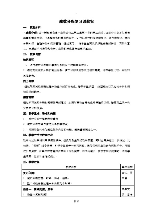 减数分裂复习课教案