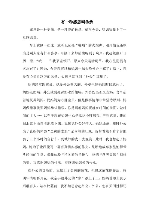 有一种感恩叫传承