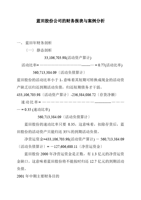 蓝田股份公司的财务报表与案例分析