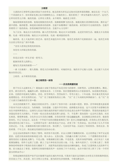 备考中考语文之作文素材——王昭君